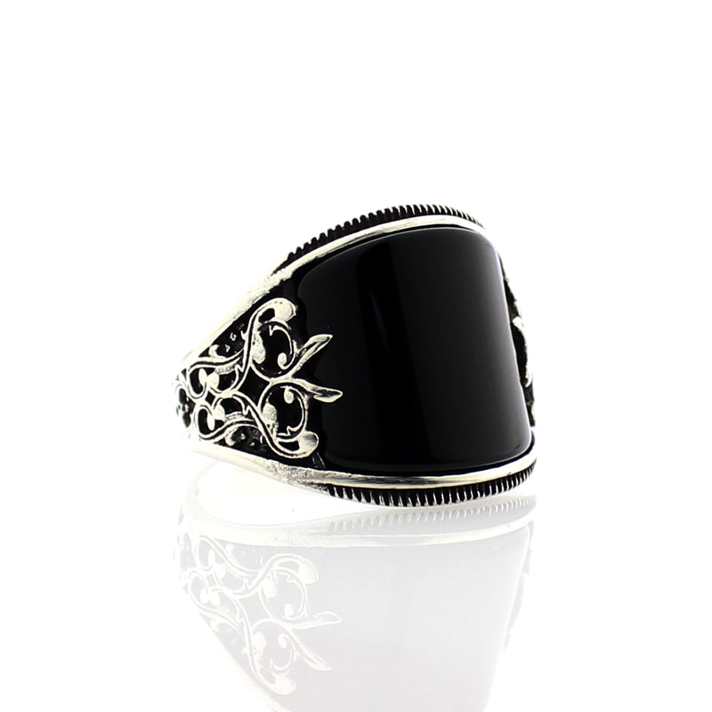 Royal ring of 925 sterling silver for men black color with stones