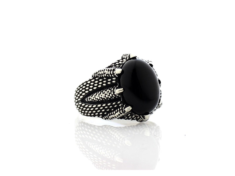 Royal ring of 925 sterling silver for men black color with stones