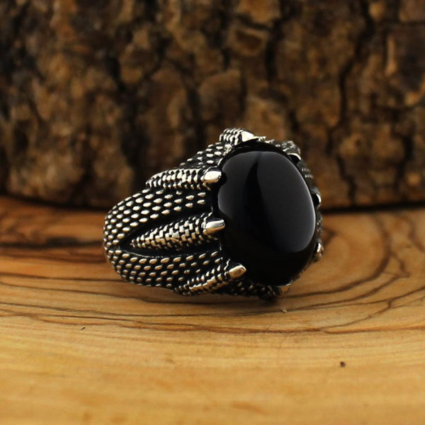 Royal ring of 925 sterling silver for men black color with stones