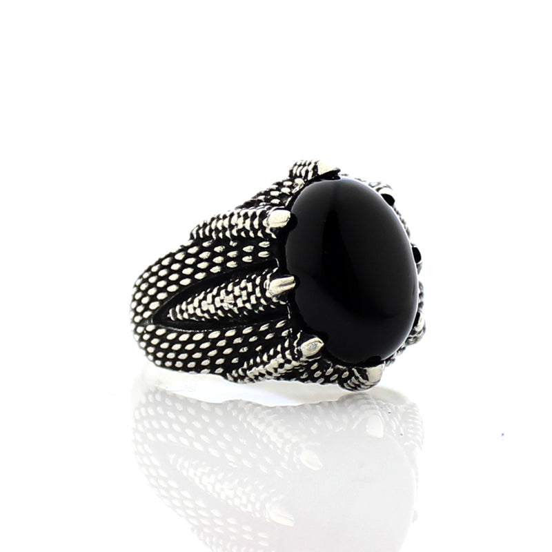 Royal ring of 925 sterling silver for men black color with stones